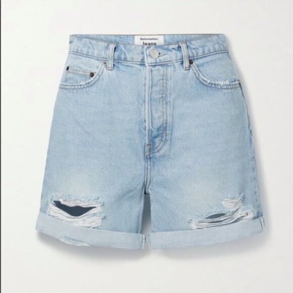 Reformation high waist jean shorts 25